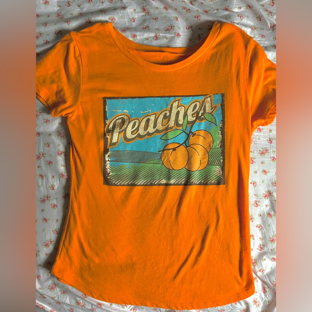 orange peaches shirt